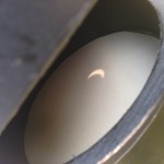 What the partial eclipse looked like through my pinhole projector.